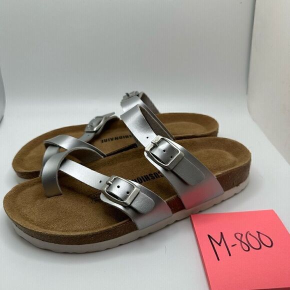 CUSHIONAIRE Women's Cork Footbed Sandal With +Comfort 6 SILVER - Picture 3 of 7